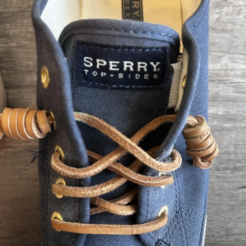Sperry Top-Sider Shoes‎ Womens Size 8.5 Canvas Lace Up Boat Casual STS90550